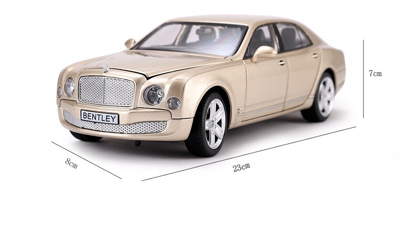 Mô hình xe Bentley Mulsanne 1:24 [Vàng]
