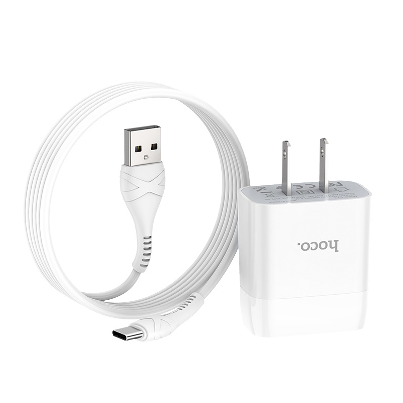 [HCM]Bộ Sạc Dual USB Hoco C73 Type-C 2.4A - Bộ Cốc Cáp Sạc - Cho Android - BH 12 Tháng
