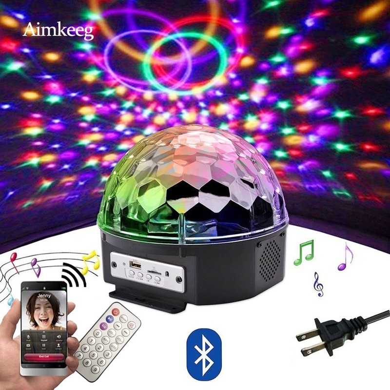 Loa Bluetooth 9 Màu Đèn LED Vũ Trường Hình Quả Cầu Với Máy Nghe Nhạc Mp3 Đèn Tiệc Laser Vũ Hội 18W Đèn Chiếu Laze Sân Khấu DJ
