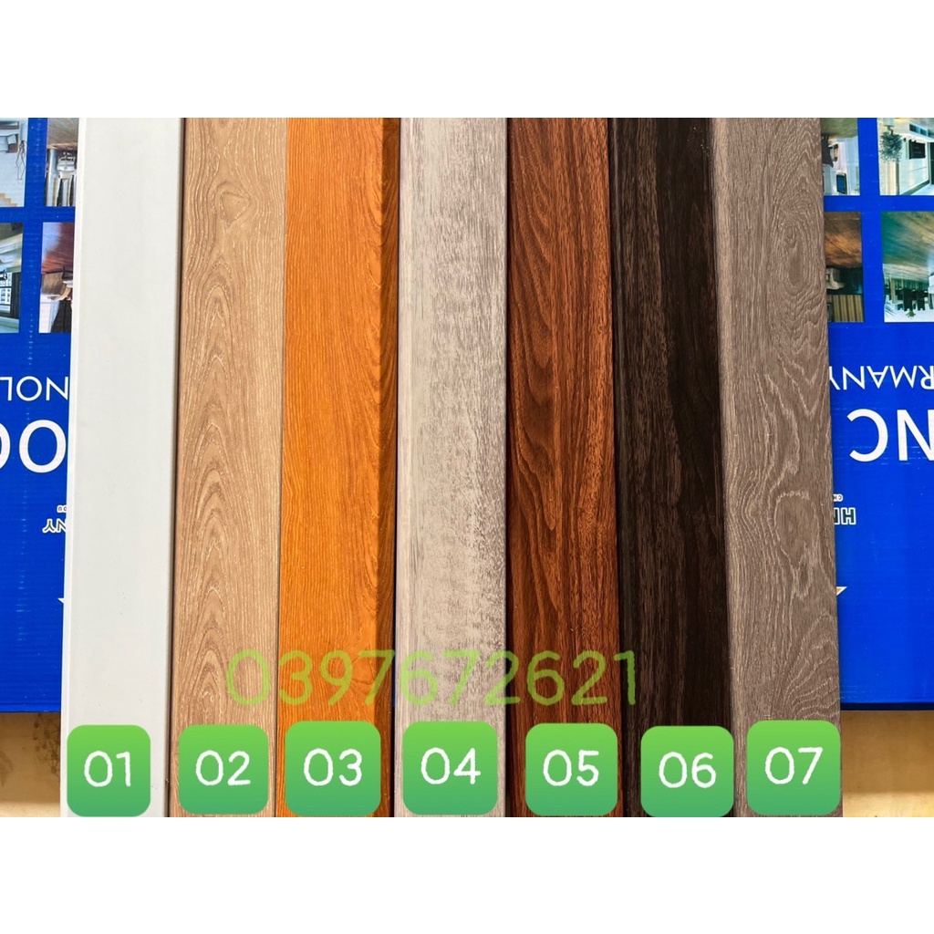 Phào chân tường cao cấp, Len chân tường nhựa giả vân gỗ dài 2m5 cao 8cm
