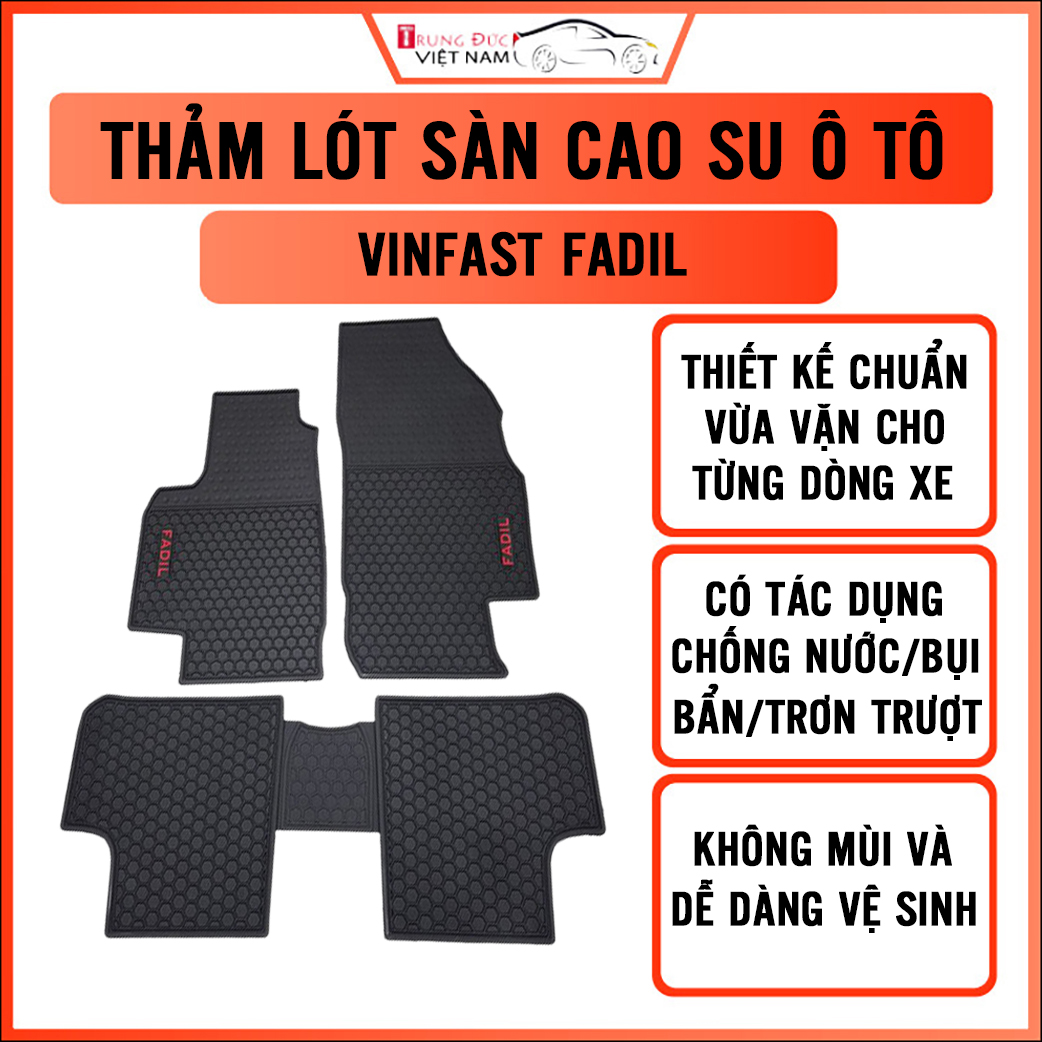 Thảm lót sàn ô tô cho xe VINFAST FADIL chất liệu cao su dẻo, không mùi khó chịu, bền bỉ và dày dặn, chống mài mòn trơn trượt, dễ dàng vệ sinh