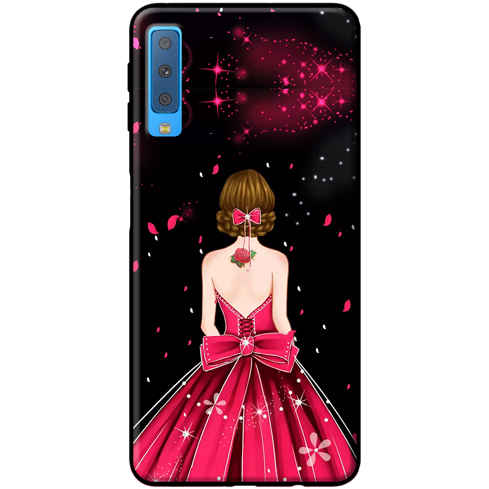 Ốp lưng Samsung A7 2018 Cô gái váy hồng