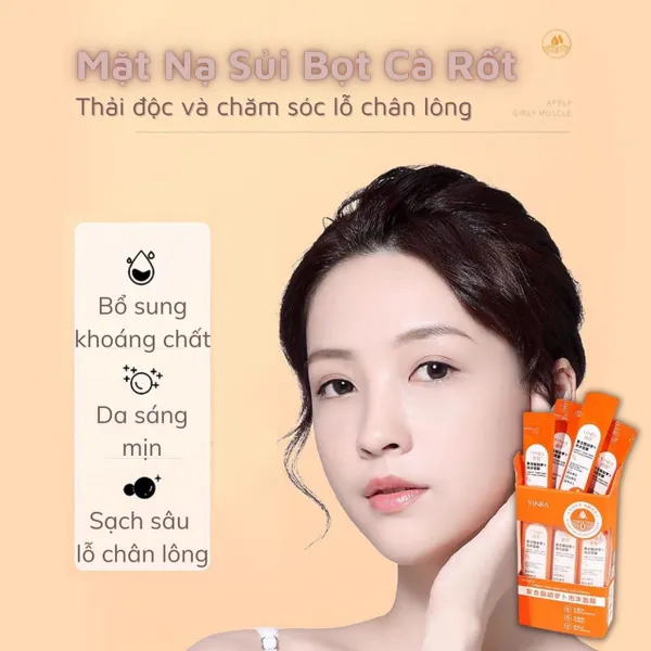 Mặt Nạ Sủi Bọt Tinh Chất Cà Rốt YANFU Gói 4ml