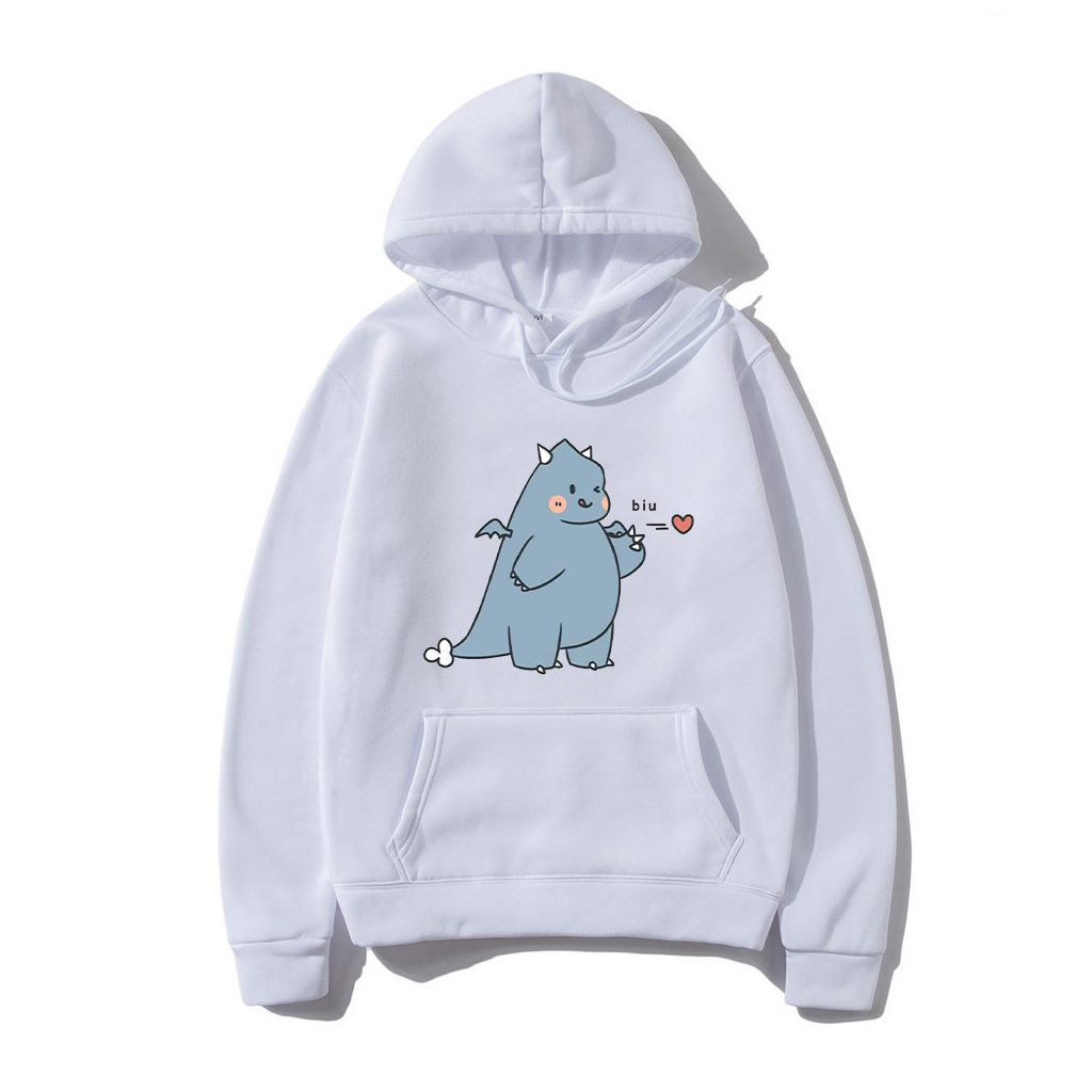 ÁO KHOÁC HOODIE IN HÌNH KHỦNG LONG BẮN TIM SIÊU DỄ THƯƠNG - ÁO HOODIE NAM NỮ DÁNG RỘNG CHẤT NỈ BÔNG 30KG 57KG
