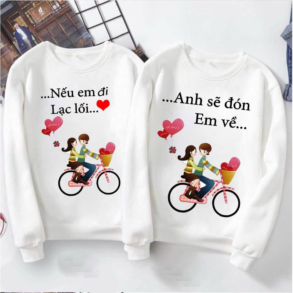 [Áo Nỉ Giá Sỉ] Áo Đôi Nỉ Chibi Yêu Thương