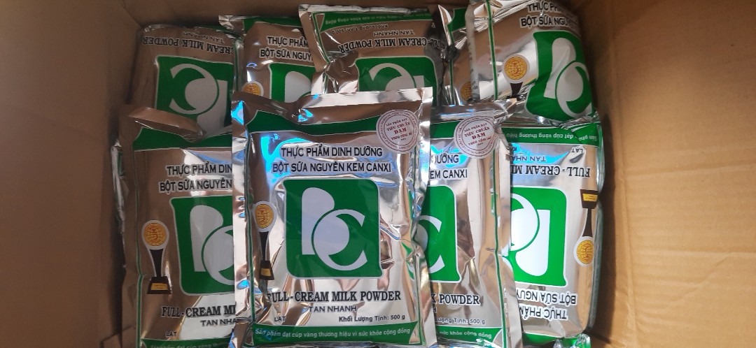 1.5KG BỘT SỮA NGUYÊN KEM CANXI hiệu Bích Cơ (gồm Hai con bò đỏ, Hà Lan, BC - 500gram/bịch)