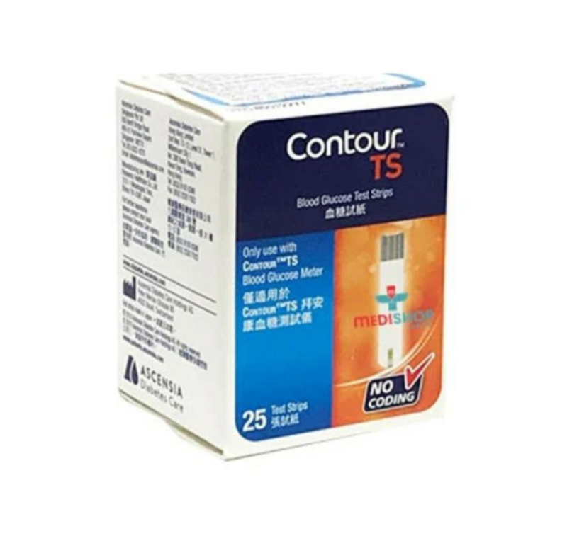 Nơi bán 💖 Hộp 25 Que thử đường huyết, Test thử tiểu đường CONTOUR TS/Bayer-Đức - MẪU MỚI 2020