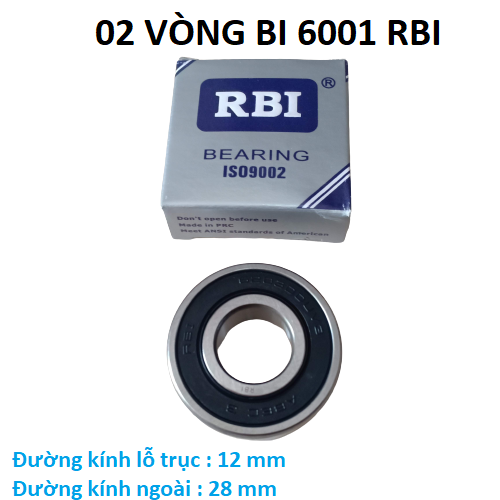 02 Vòng bi 6001 RBI chất lượng cao