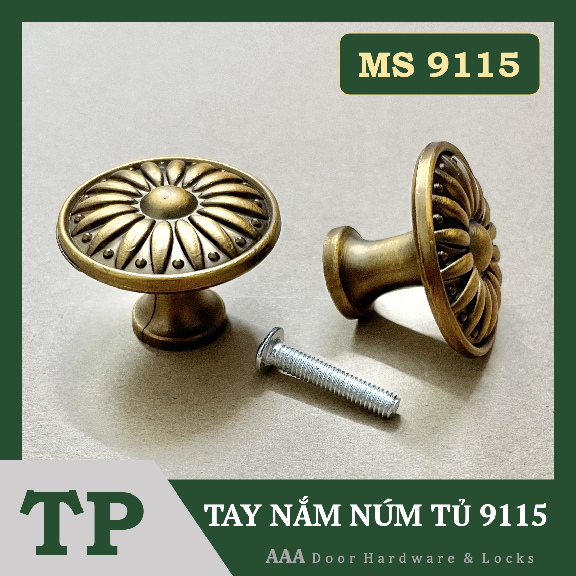 Tay nắm tủ cao cấp màu nâu vàng ms 9115 - tay nắm tủ gỗ cao cấp màu cafe - núm nón hộc tủ kéo