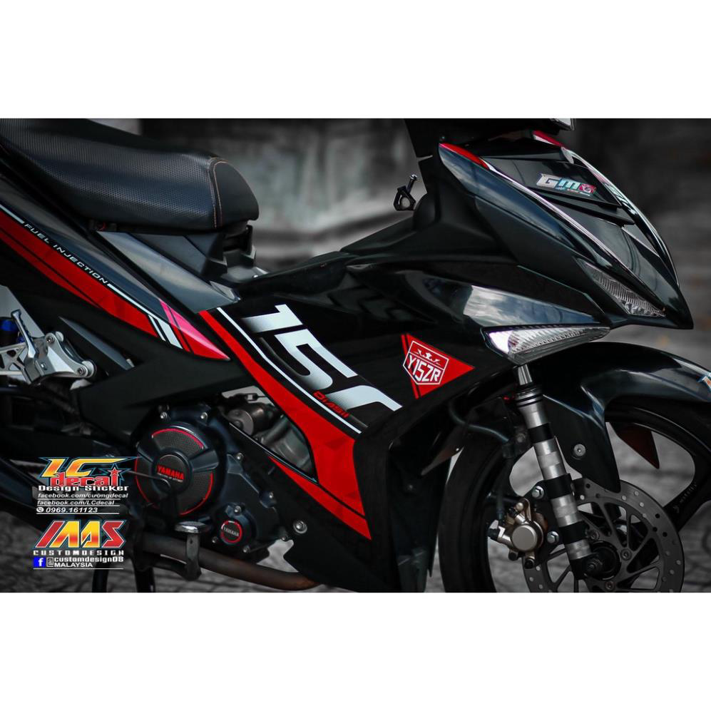 Tem rời mẫu zin màu đỏ đen cho exciter 150