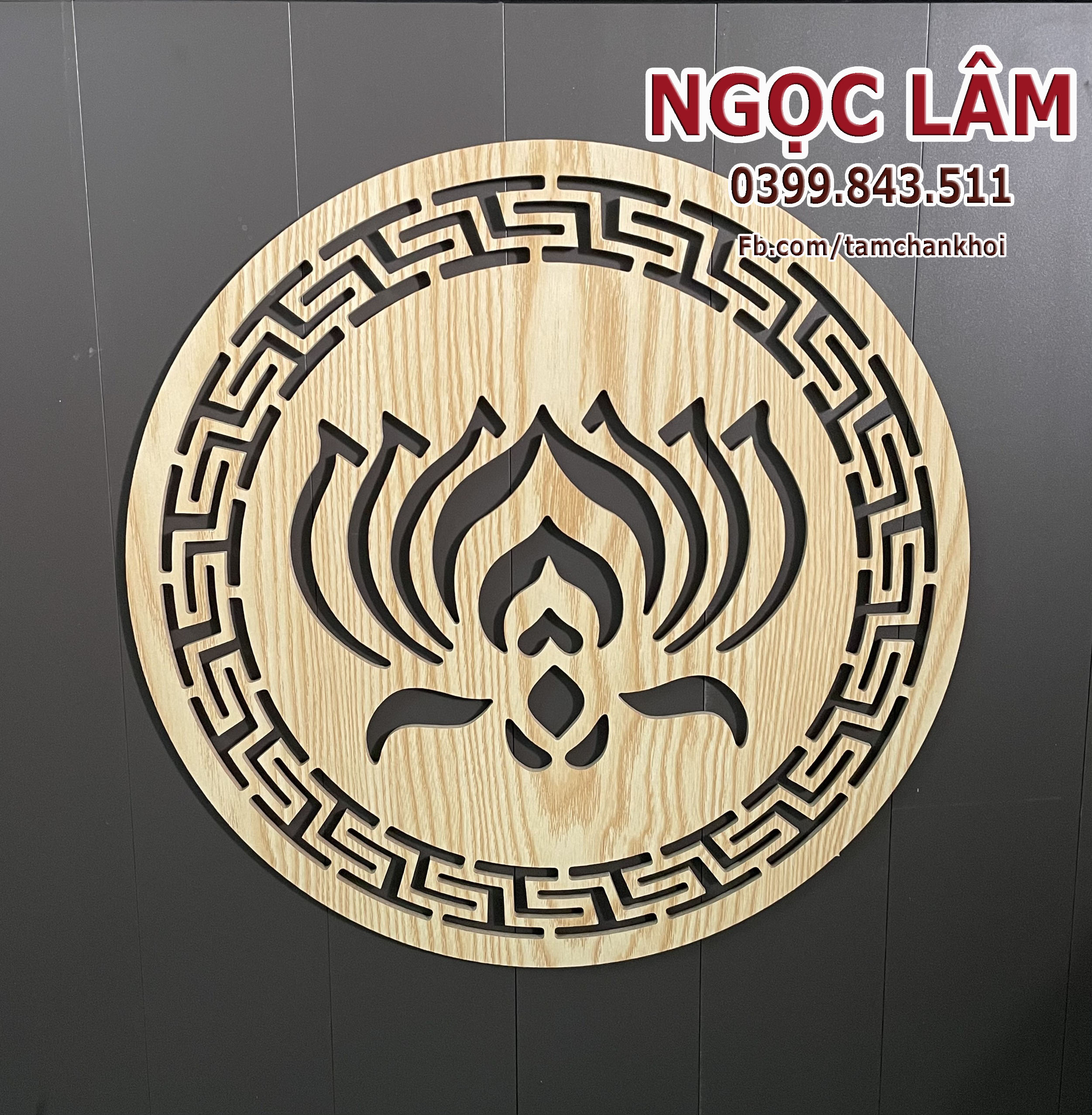 Ốp trang trí ban thờ 41x41cm hoa Sen