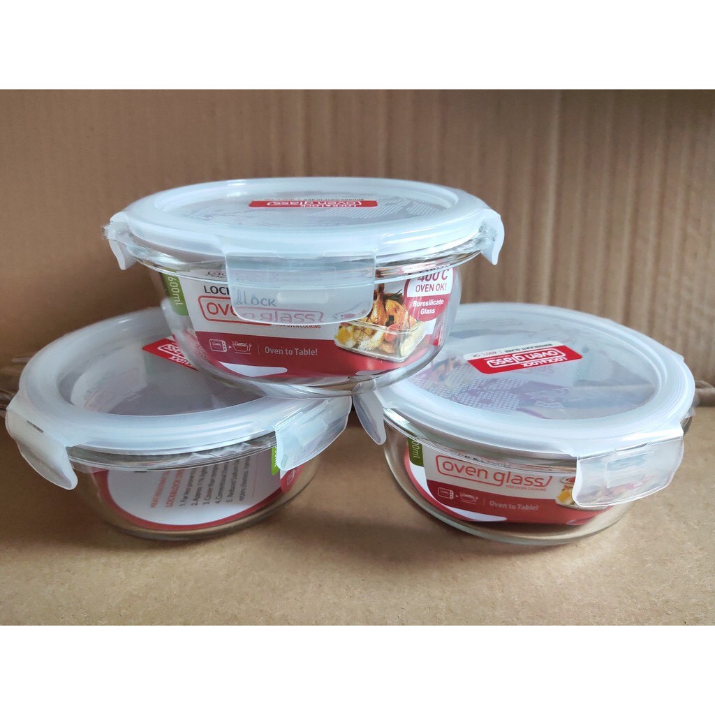 [HCM]Hộp thuỷ tinh tròn Lock&Lock 600ml LLG827PG