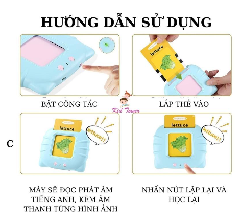[Quà tặng không bán] Máy đọc thẻ song ngữ Anh Việt cho bé