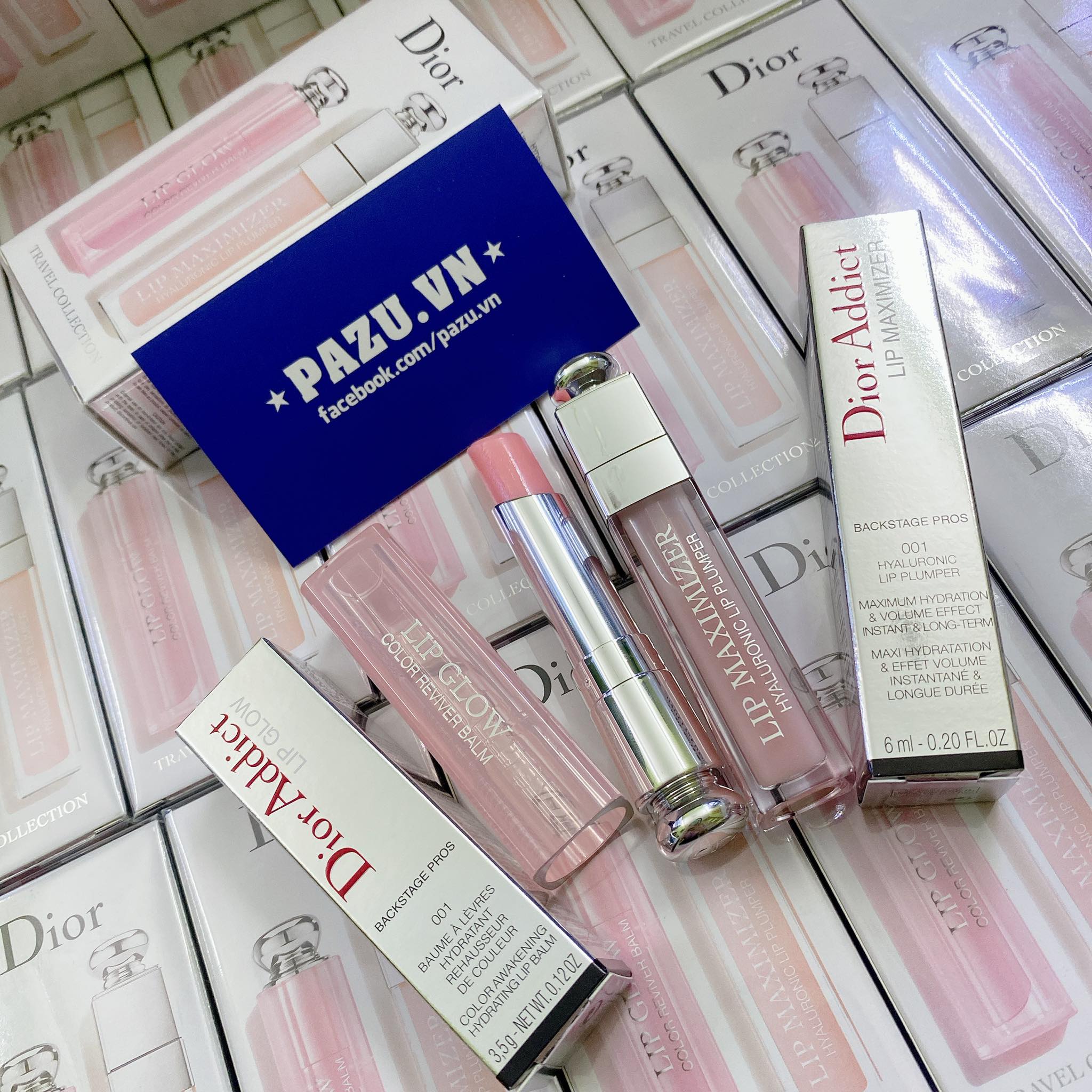 [HCM]Set Son Dưỡng Dior Addict Lip Maximizer & Lip Glow 001 Pink
