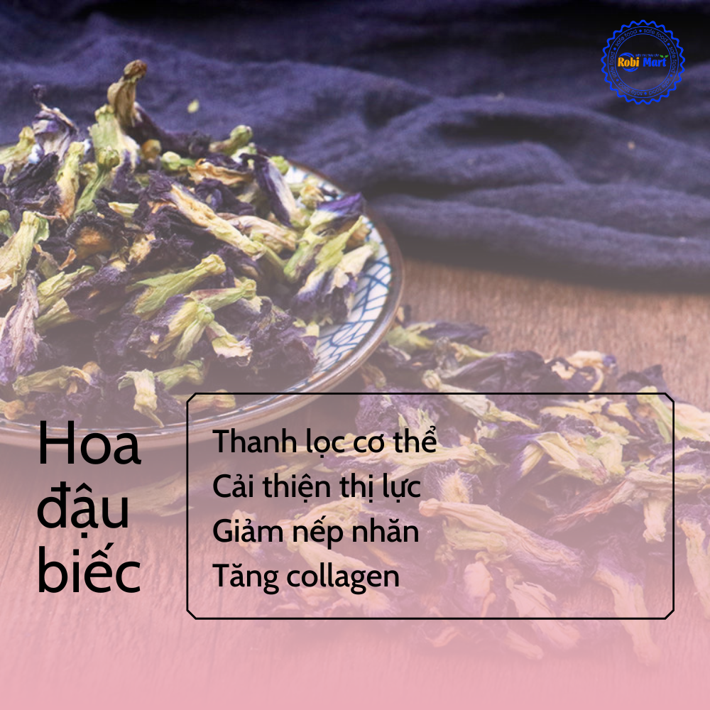 Trà hoa sấy khô robimart đẹp da (hoa nhài nở, cúc nụ, đậu biếc, oải hương)