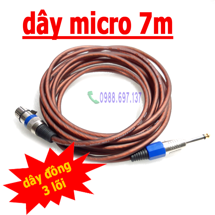 Bộ dây micro 7 mét cho micro karaoke - micro có dây 7m