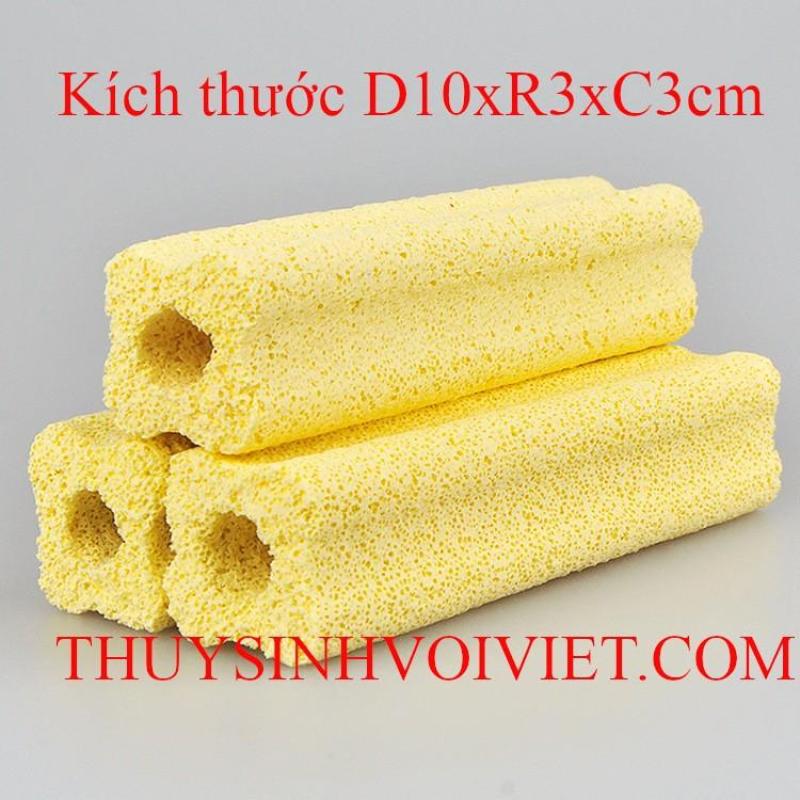 Bộ 10 Sứ thanh hoa mai vàng KÍCH THƯỚC 10X3X3CM dùng làm vật liệu lọc cho lọc ngoài, lọc tràn trong hồ thủy sinh, hồ cá cảnh