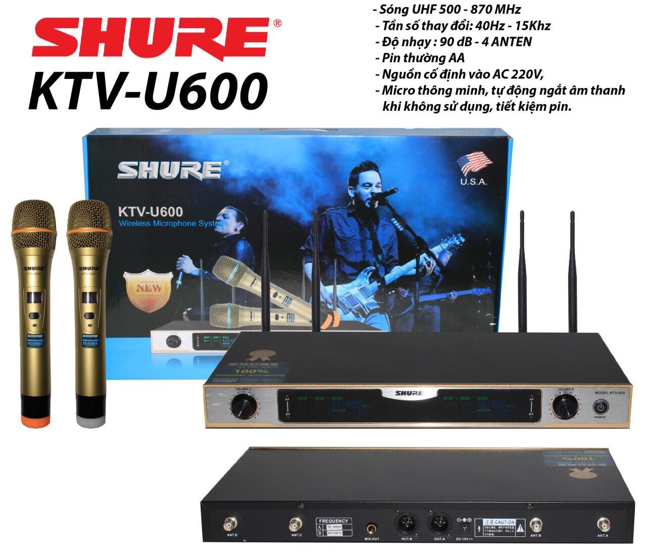 [HCM]Micro không dây Shure KTV-U600