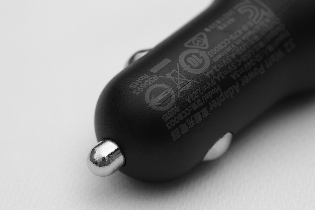 ạc xe hơi 2 cổng USB Type C PD 20W Bk003 Đen