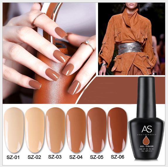 Sơn móng gel AS set 6 màu nâu sữa SZ
