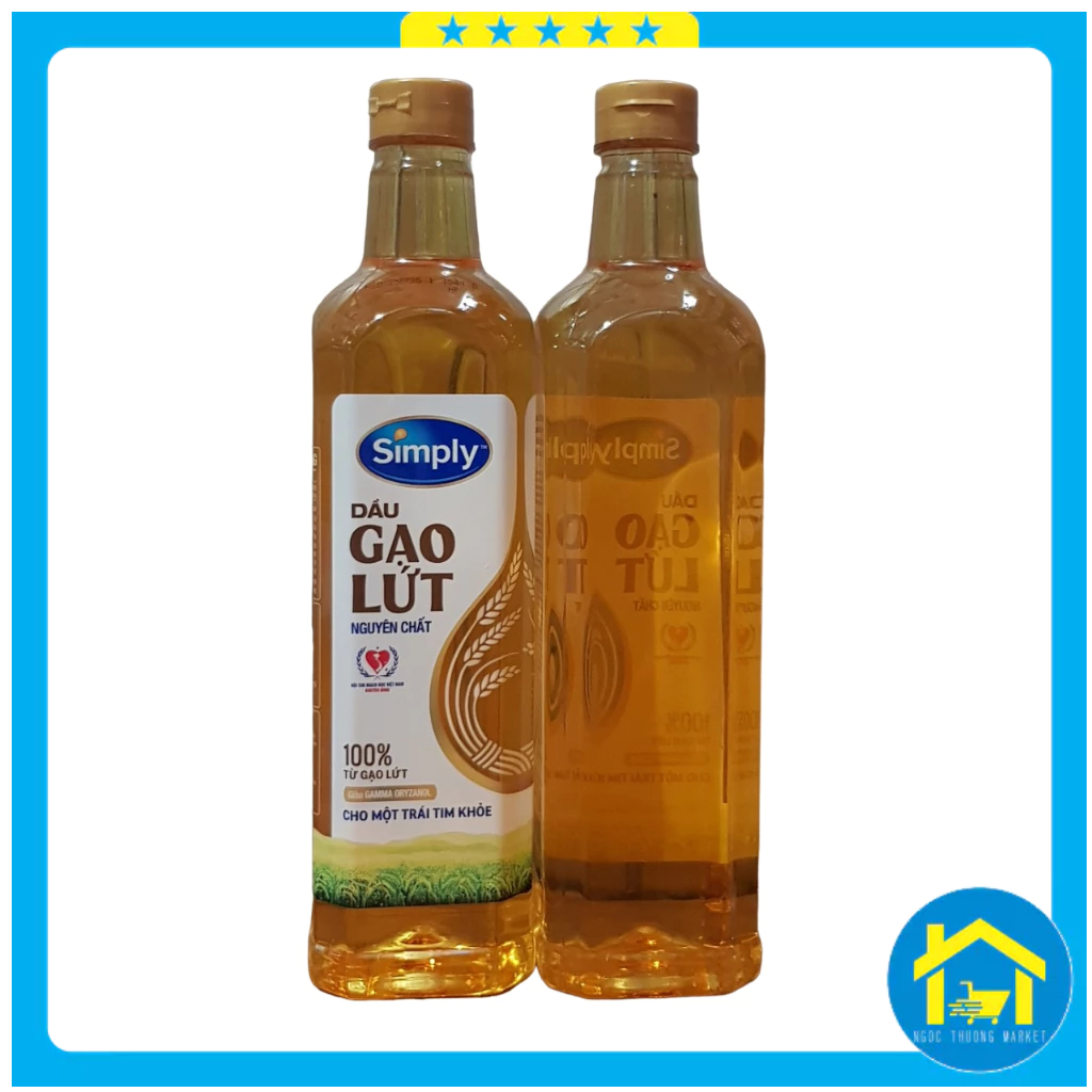 Dầu ăn gạo lứt Simply chai 1 lít