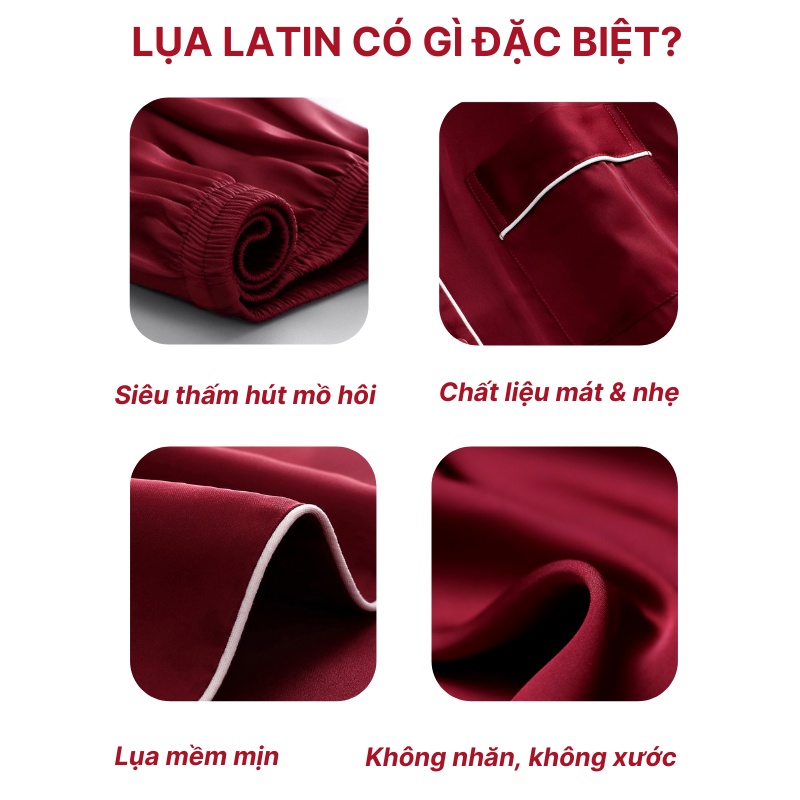 Bộ Lụa Lụa Dài Tay Cao Cấp Phong Cách Sang Chảnh