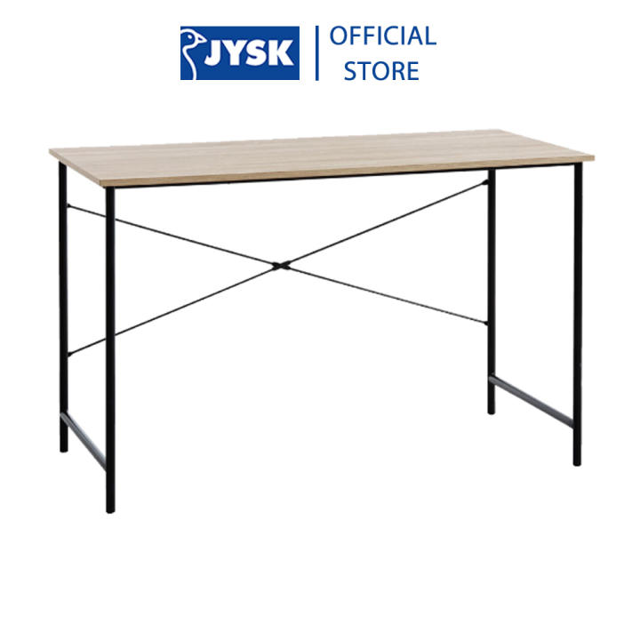 Bàn làm việc | JYSK Vandborg | gỗ công nghiệp khung kim loại xám/đen | 120x75x60cm