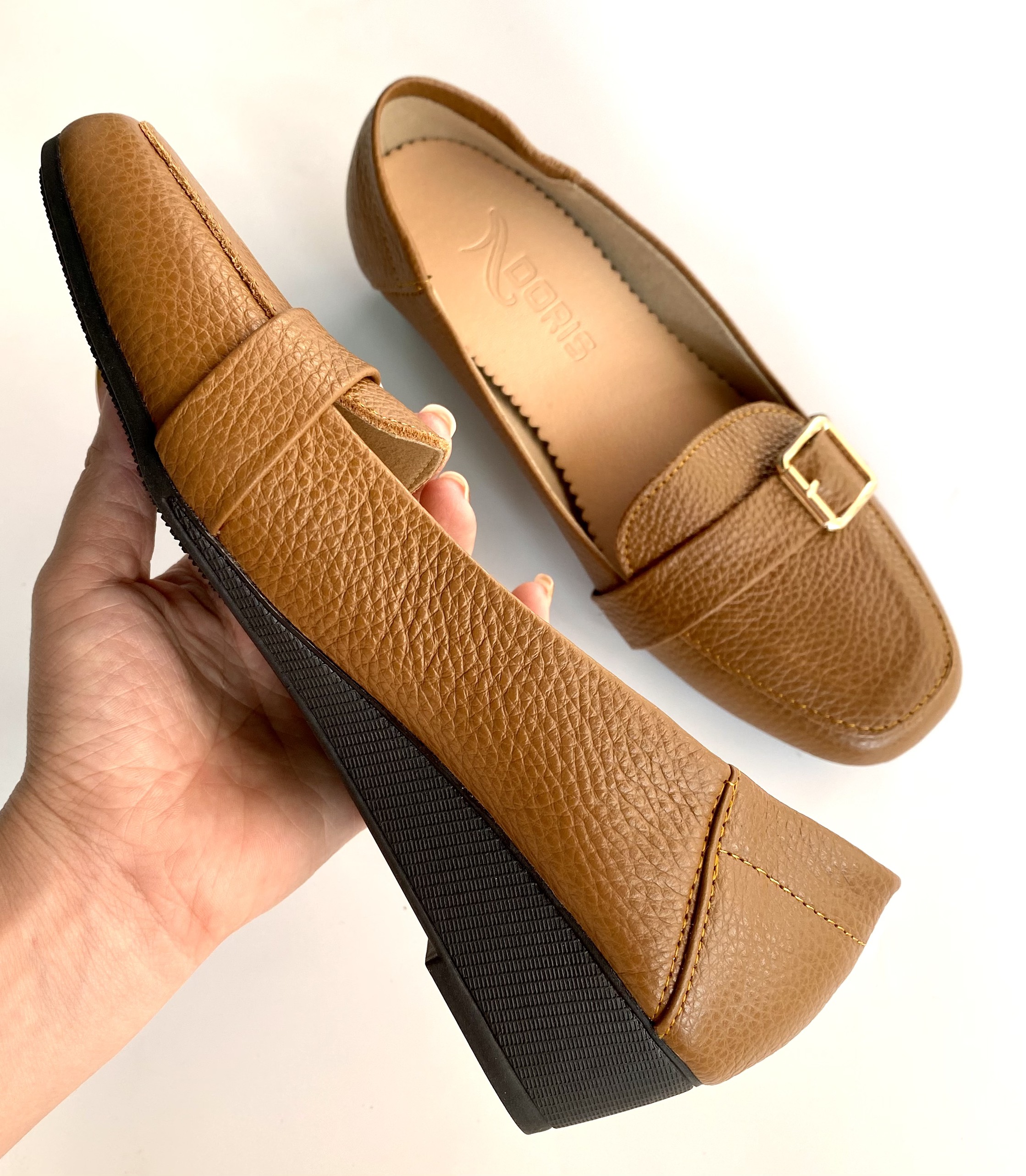 Giày búp bê đế xuồng da thật 3cm mũi vuông DORIS DR307