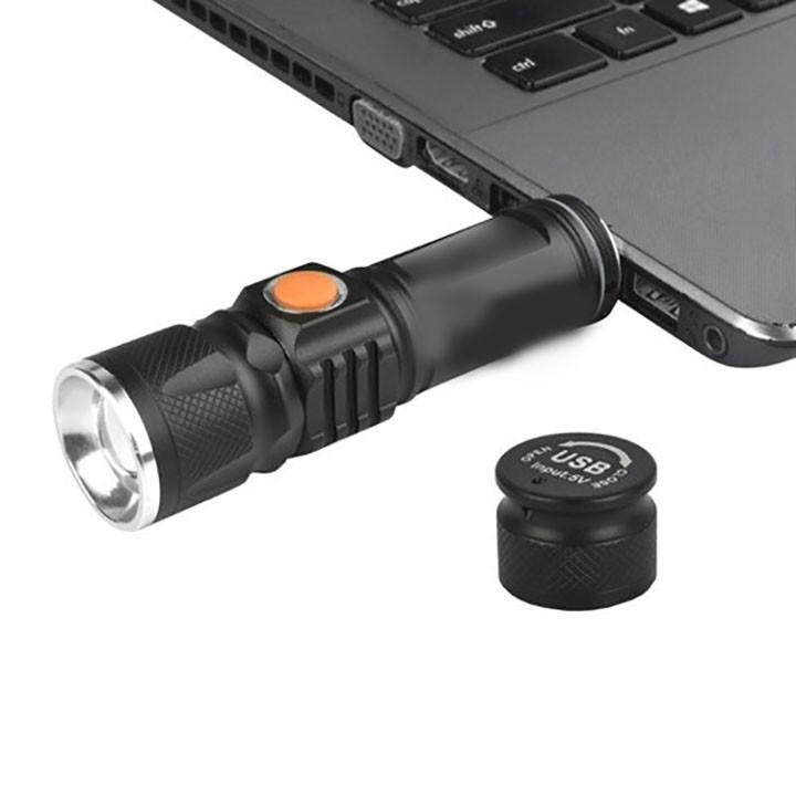 [HCM]Đèn pin led mini zoom cổng sạc USB siêu sáng