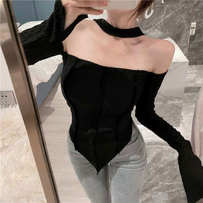 Áo Croptop Choàng Cổ Tay Dài (Hàng QC) A5239