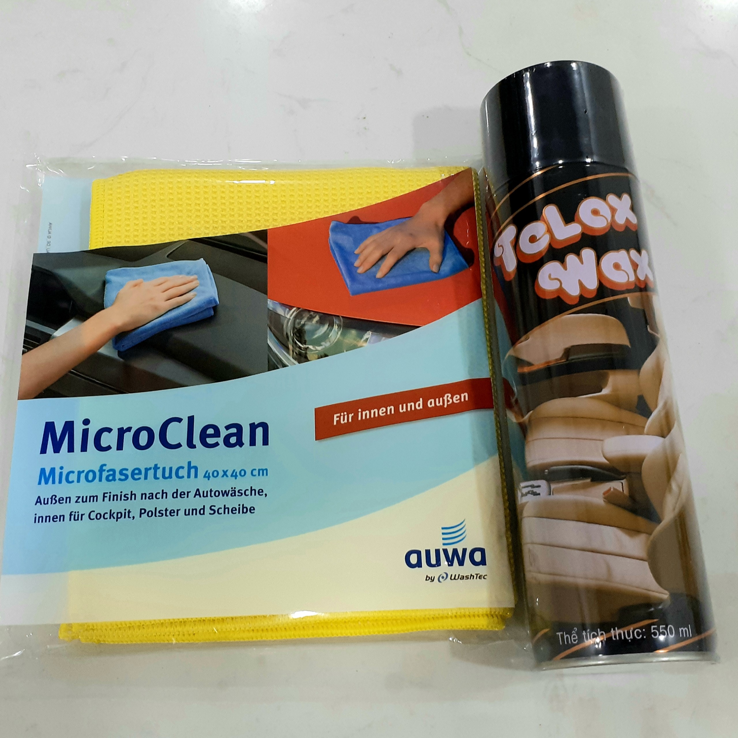 [HCM][COMBO BÓNG DA GỖ] TELOX WAX 550ML + KHĂN 3D AUWA ĐA NĂNG