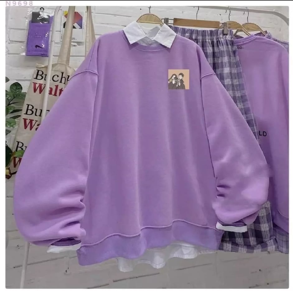 Áo nỉ sweater đôi bạn thân 2 (trọng lượng từ 40kg đến 75kg)