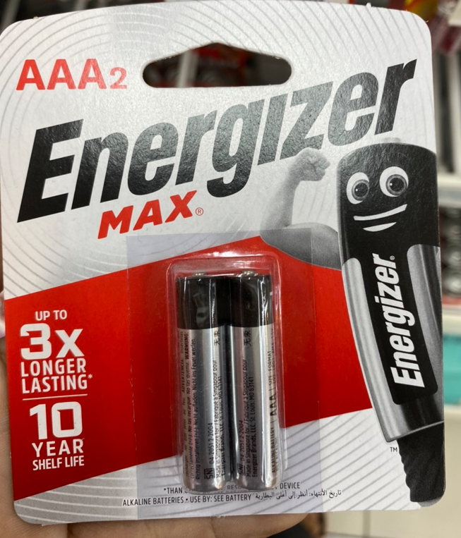 2 viên Pin Energizer alkaline AAA-2. Pin siêu bền, siêu tiết kiệm