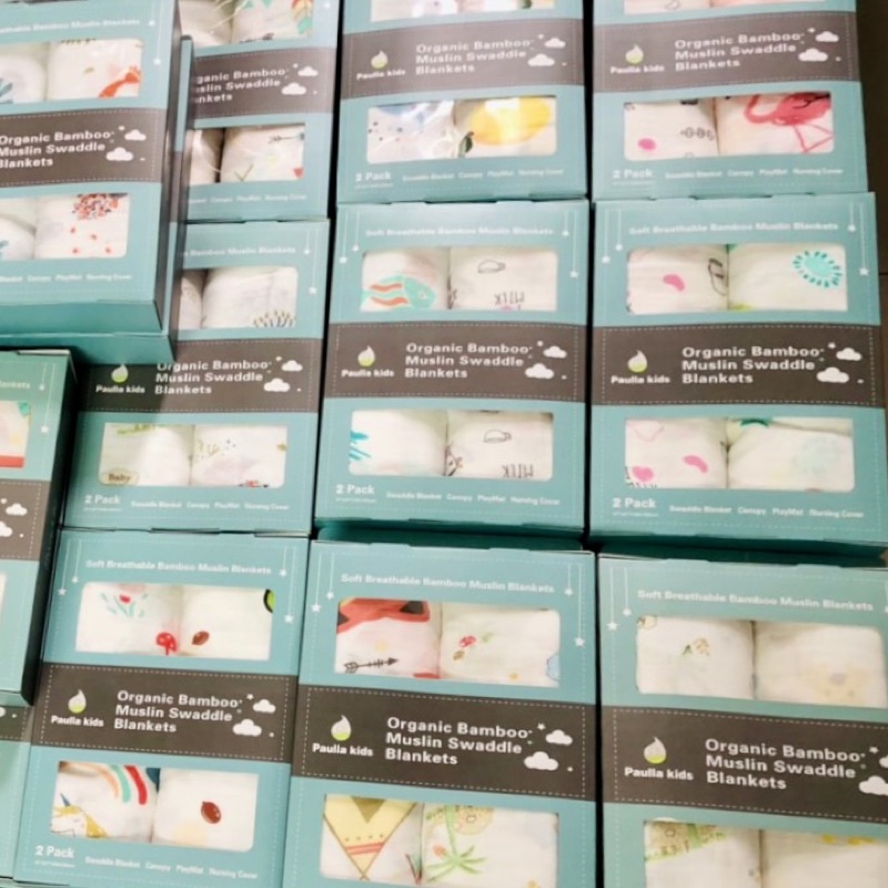 Set 2 khăn tắm sợi tre Aden & Anais Swaddle cho bé Hộp xanh mới