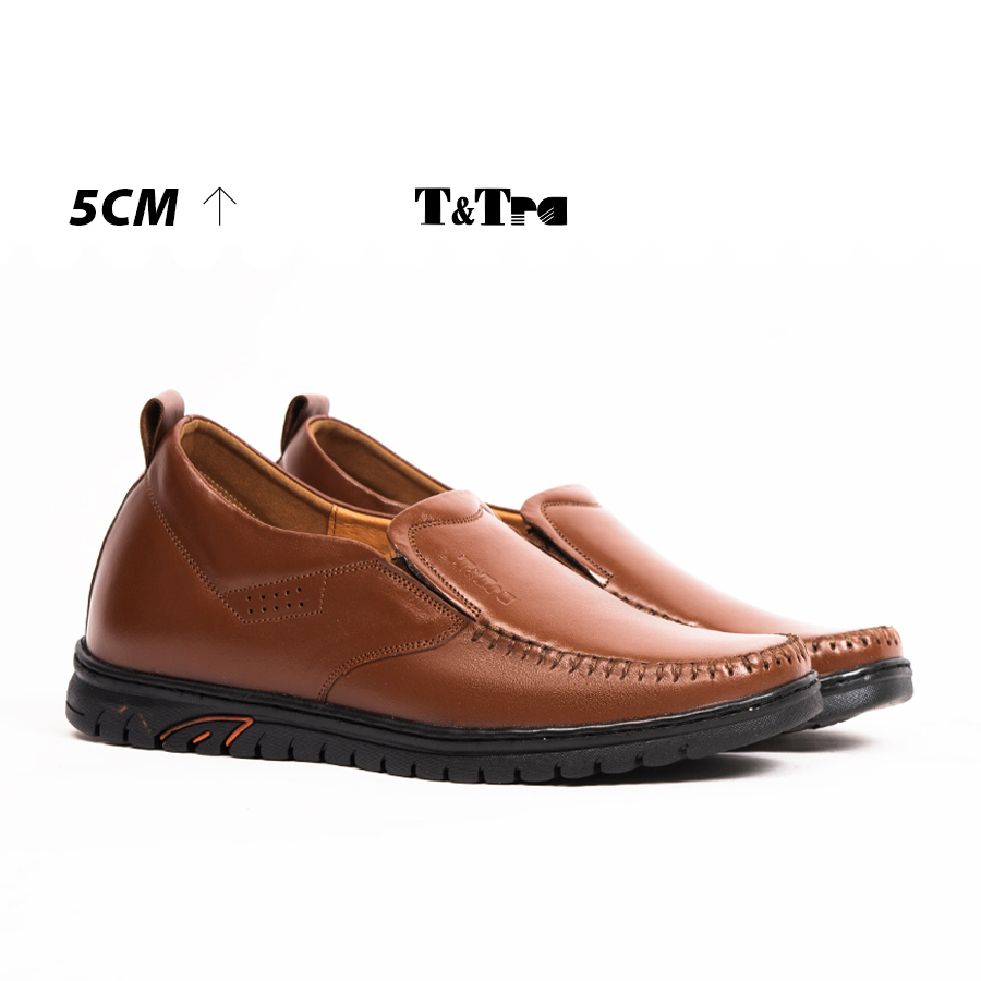Shoes height increasing Men T&TRA S1064 Brown cowhide