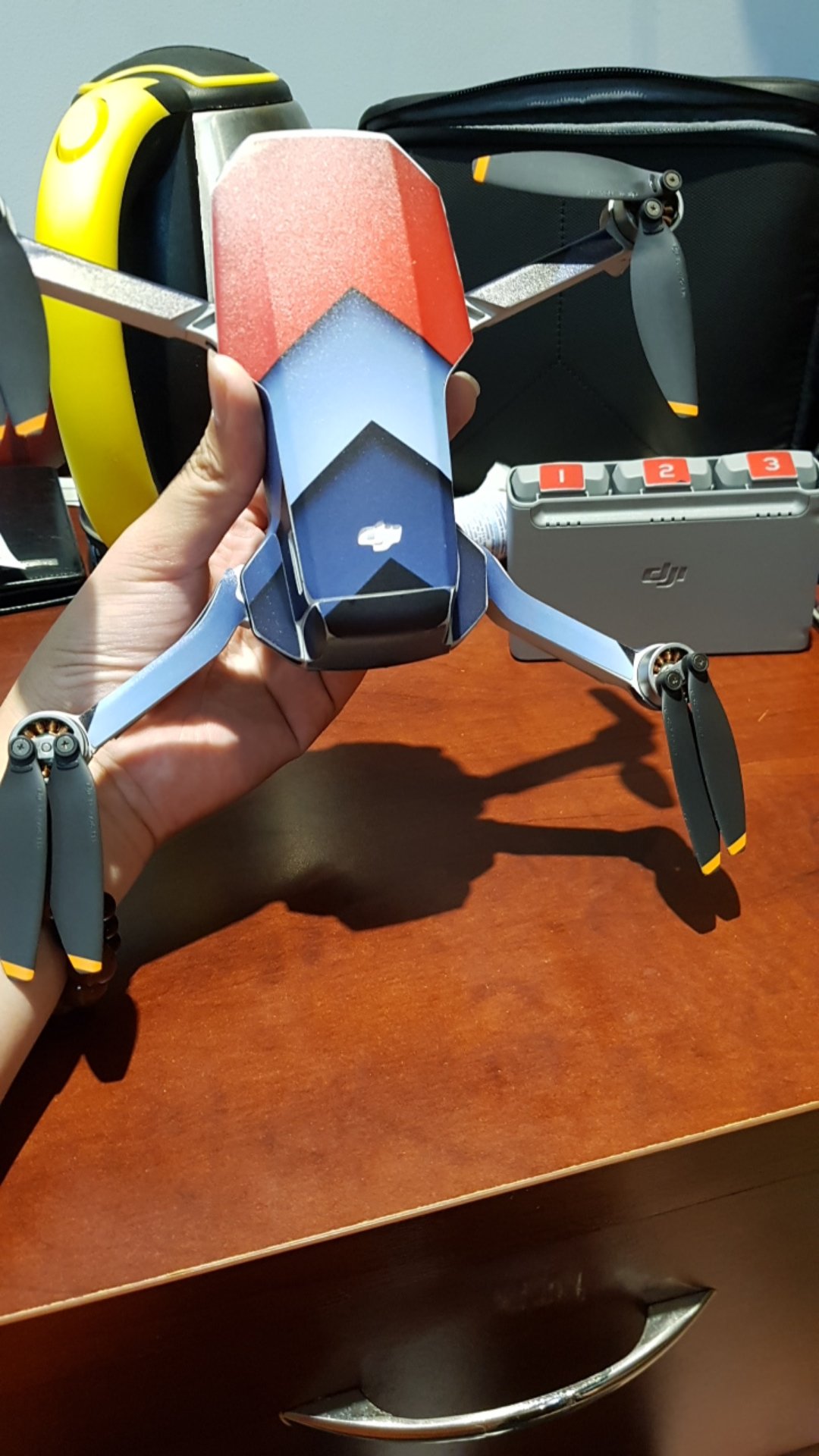 Skin Flycam Dji Mavic Mini 2 - Full Body - Xám Đỏ