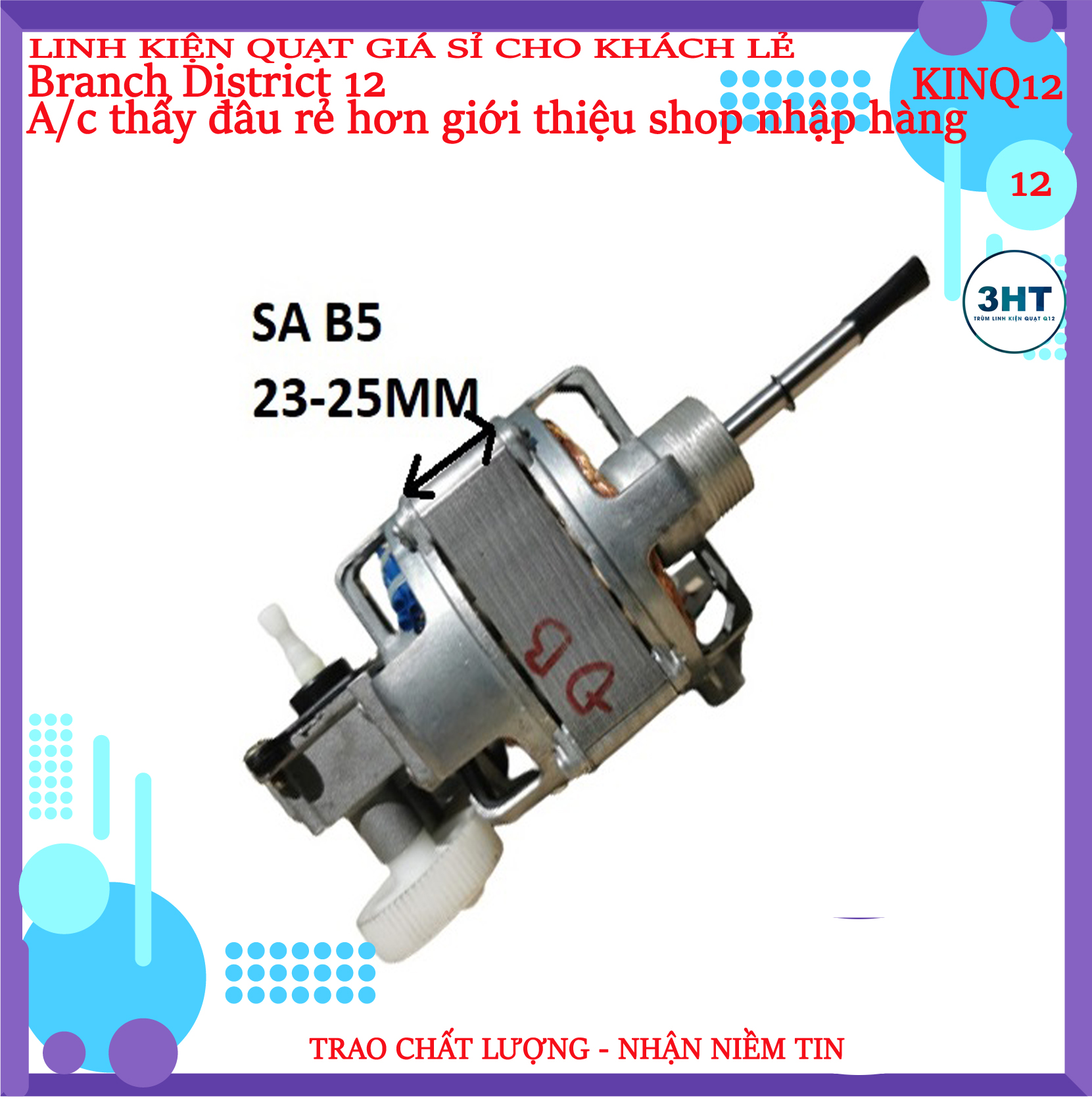 ĐỘNG CƠ QUẠT 65W B5 - DÂY ĐỒNG 100%
