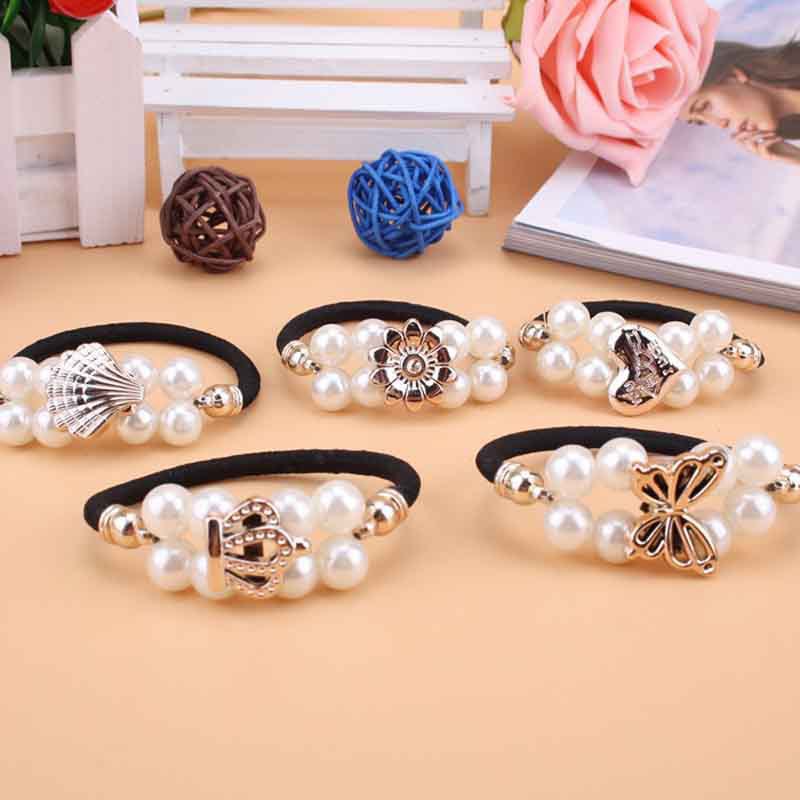 1 Dây Cột Tóc Ngọc Trai, Chun Buộc Tóc Nữ Hàn Quốc