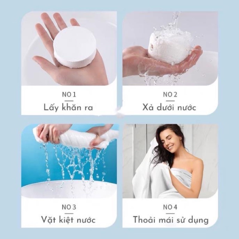 Combo Khăn tắm nén du lịch, khăn spa viên nén (70x140cm)