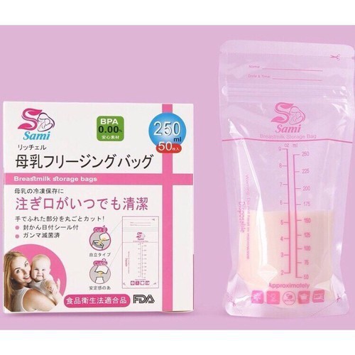 Hộp 50 túi trữ sữa sami 250ml