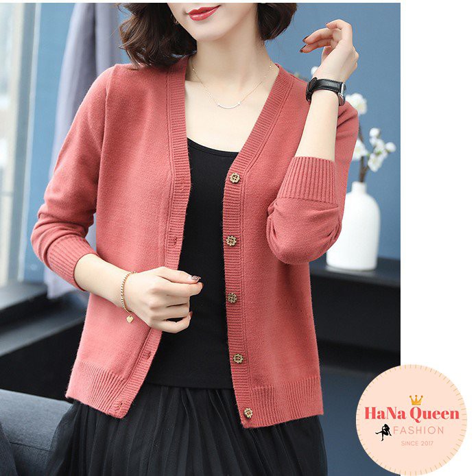 [Sẵn Hàng]Áo Len Cardigan Dáng Ngắn, Áo Len Nữ Basic Chất Đẹp Nhiều Màu Dễ Phối Đồ