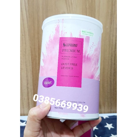 Bột tẩy tím, bột tím xanh luxson chuyên dùng cho salon 700ML