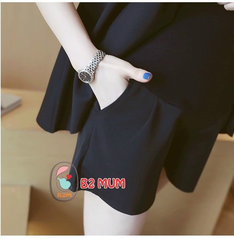 [Siêu Phẩm] Quần Sóc Bầu, quần đùi bầu xếp ly, chất vải công sở cao cấp