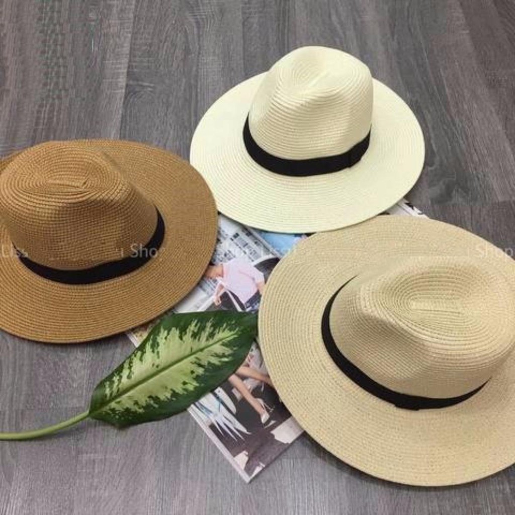 Mũ cói Panama vành to đội được cả nam cả nữ