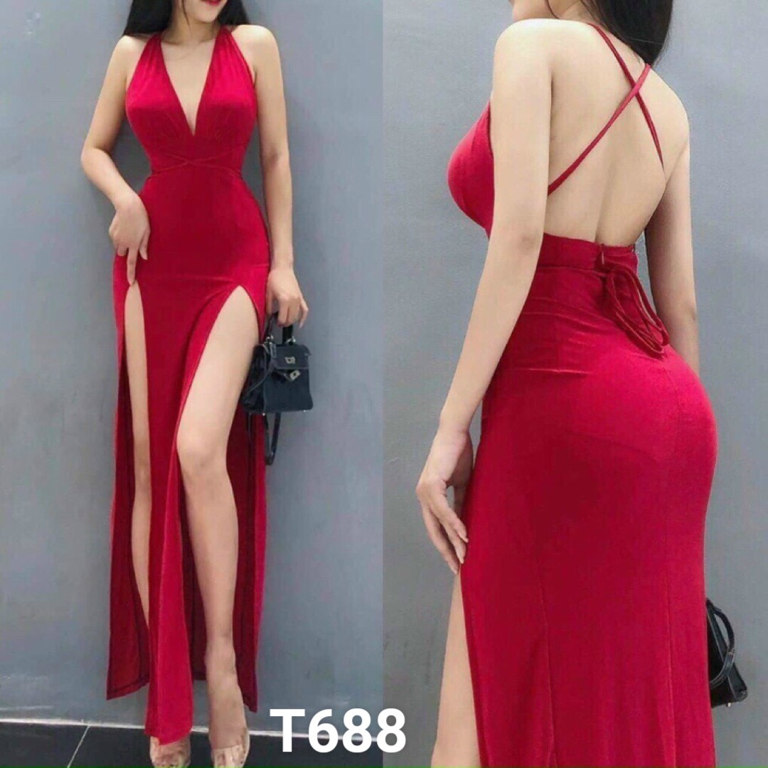 Đầm body xẻ đùi quá đẹp umi cao cấp T688