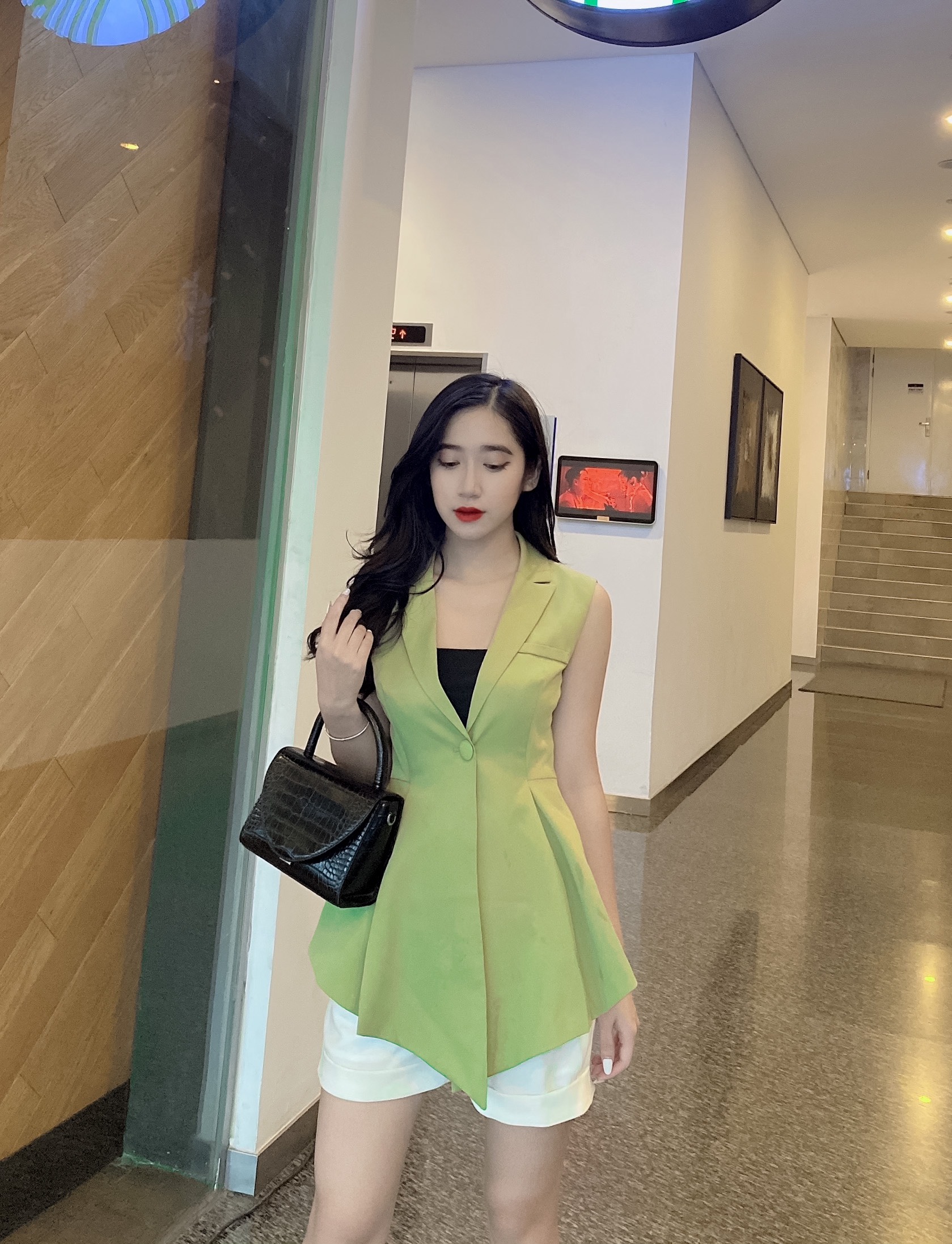 Áo vest mix quần short nữ - hàng thiết kế