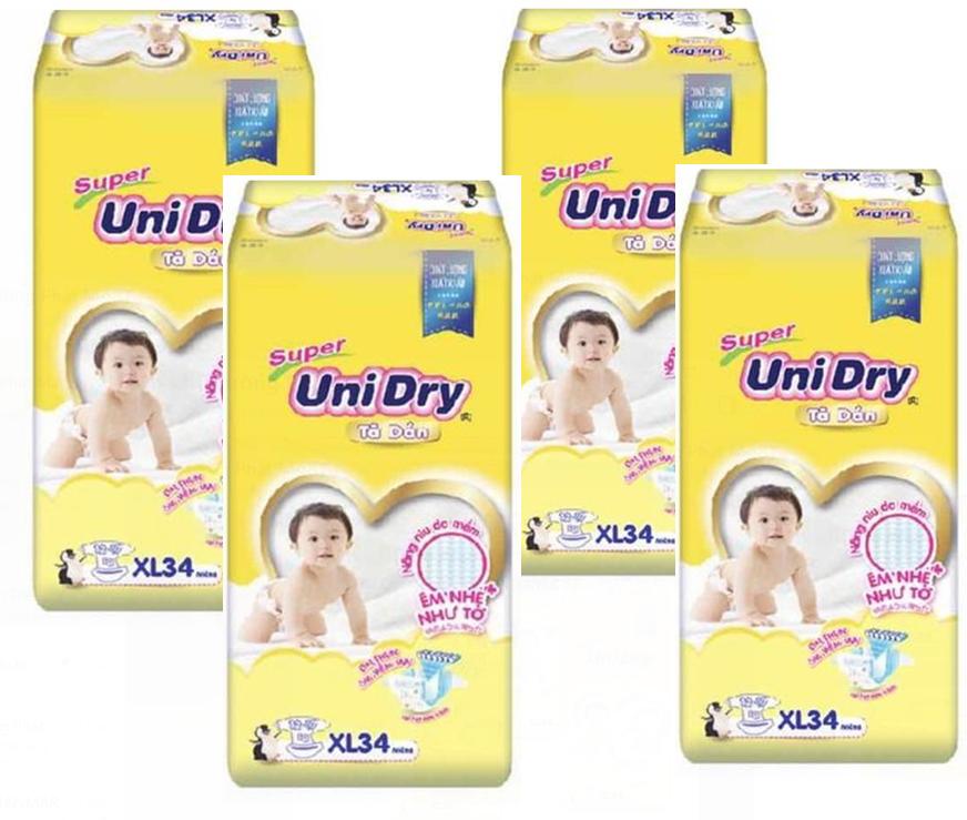 Combo 4 Bịch Tả Dán Unidry Đủ Size S48 - M42 - L38 - XL34 Miếng