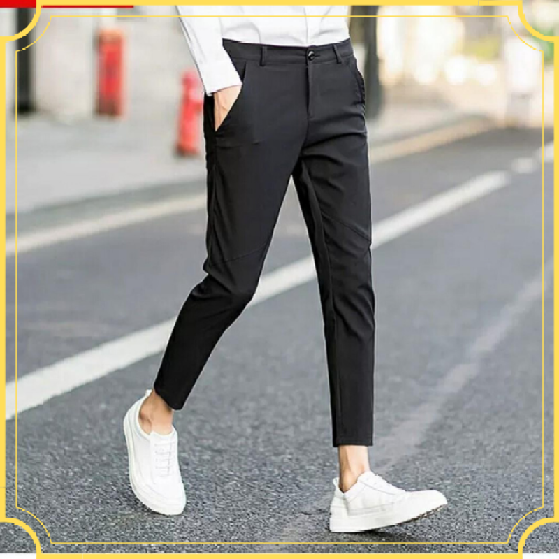 Quần âu nam Hàn Quốc, quần tây nam đen dáng ôm vải co giãn không nhăn Cao Cấp