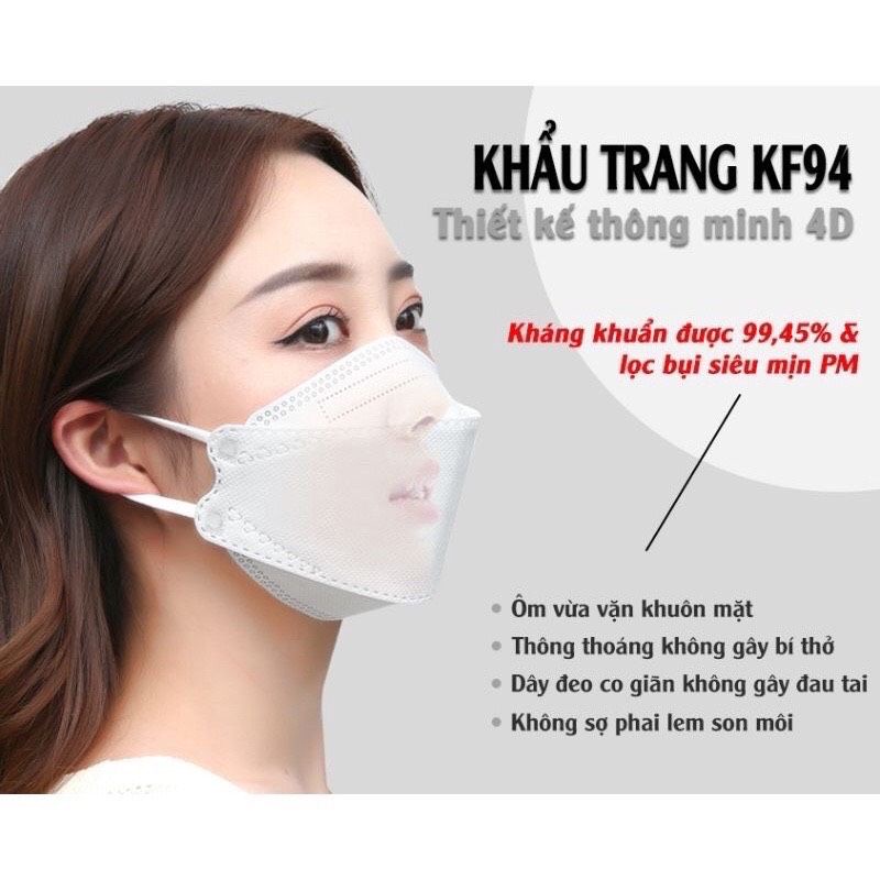 Thùng 300 chiếc khẩu trang cá kháng khuẩn 4d kf94 ôm sát mặt lọc bụi bẩn