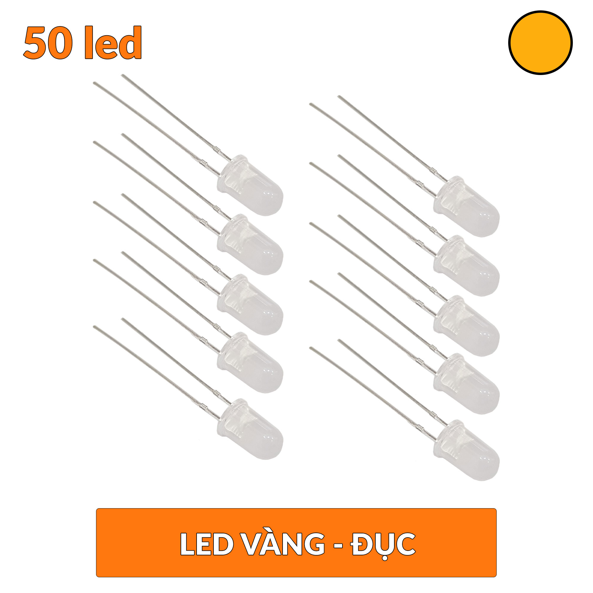 Led đục 5mm vàng